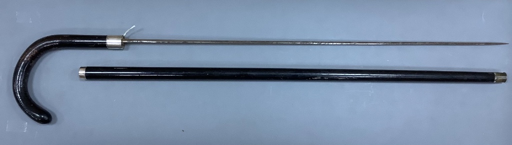 An ebonised sword stick, length 92cm